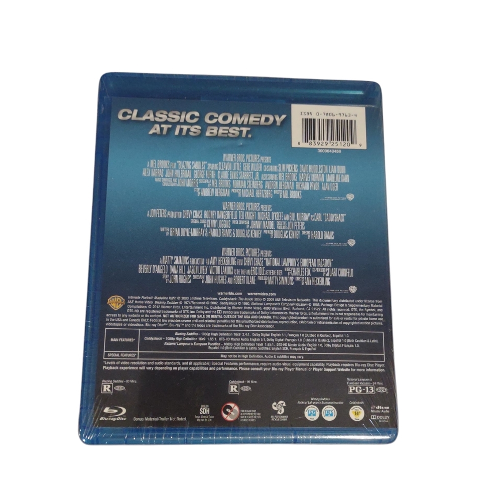 Triple Feature Blazing Saddles Caddyshack Vacation Blu-Ray Brand New‎ Sealed - Picture 2 of 2